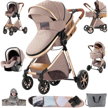 Eléctrico Inteligente Carrito Bebe, Multifuncional Carro Bebe, Cochecito Bebes con Cojín de Asiento Extraíble, Carros Para Bebe