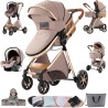 Eléctrico Inteligente Carrito Bebe, Multifuncional Carro Bebe, Cochecito Bebes con Cojín de Asiento Extraíble, Carros Para Bebe