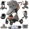 Eléctrico Inteligente Carrito Bebe, Multifuncional Carro Bebe, Cochecito Bebes con Cojín de Asiento Extraíble, Carros Para Bebe