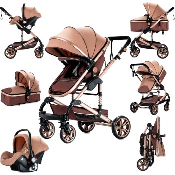 Eléctrico Inteligente Carrito Bebe, Multifuncional Carro Bebe, Cochecito Bebes con Cojín de Asiento Extraíble, Carros Para Bebe