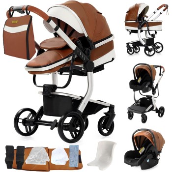 Eléctrico Inteligente Carrito Bebe, Multifuncional Carro Bebe, Cochecito Bebes con Cojín de Asiento Extraíble, Carros Para Bebe