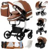 Eléctrico Inteligente Carrito Bebe, Multifuncional Carro Bebe, Cochecito Bebes con Cojín de Asiento Extraíble, Carros Para Bebe