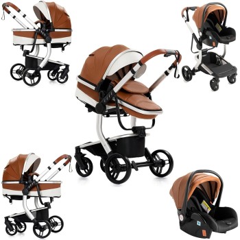 Eléctrico Inteligente Carrito Bebe, Multifuncional Carro Bebe, Cochecito Bebes con Cojín de Asiento Extraíble, Carros Para Bebe