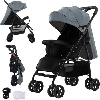 Eléctrico Inteligente Carrito Bebe, Multifuncional Carro Bebe, Cochecito Bebes con Cojín de Asiento Extraíble, Carros Para Bebe