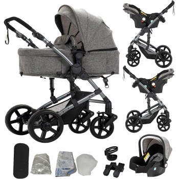Eléctrico Inteligente Carrito Bebe, Multifuncional Carro Bebe, Cochecito Bebes con Cojín de Asiento Extraíble, Carros Para Bebe