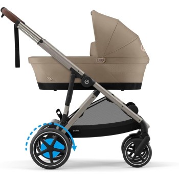 CYBEX Cochecito dorado e-GAZELLE S, máx. 22 kg (modo individual) / 2x 22 kg (modo dúo), sistema todo en 1 con accionamiento