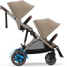 CYBEX Cochecito dorado e-GAZELLE S, máx. 22 kg (modo individual) / 2x 22 kg (modo dúo), sistema todo en 1 con accionamiento