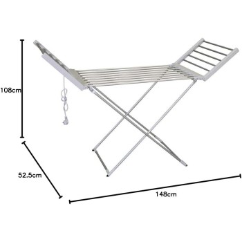 Cofan Tendedero Extensible Eléctrico | 220W | Modelo Sahara | Fabricado en Aluminio | Medidas: 148 x 52 x 108 cm