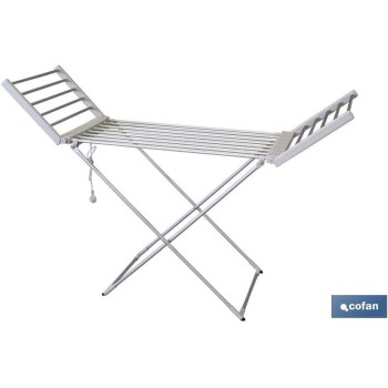Cofan Tendedero Extensible Eléctrico | 220W | Modelo Sahara | Fabricado en Aluminio | Medidas: 148 x 52 x 108 cm