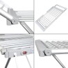 Fishtec - Tendedero eléctrico Plegable de Aluminio - 18 Barras - 230 W - 145 cm - Aluminio Plata - Calor - para Ropa de hogar -