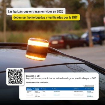 Baliza V16 Homologada DGT 2026 Geolocalización GPS | Luz Emergencia LED 360º 1 km | Conectada con DGT 3.0 en 100 seg. | Sin APPS