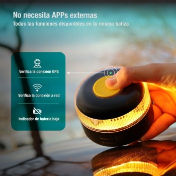 Baliza V16 Homologada DGT 2026 Geolocalización GPS | Luz Emergencia LED 360º 1 km | Conectada con DGT 3.0 en 100 seg. | Sin APPS