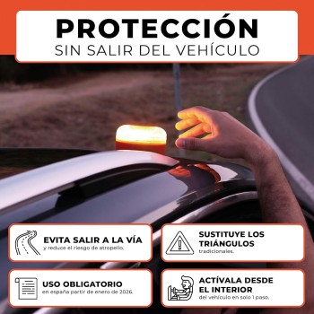 Luz de Emergencia V16 con Geolocalización Homologada y Conectada con la DGT 3.0 SIM Incorporada con Plan de Datos Incluido
