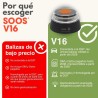 SOOS Luz Emergencia Coche Homologado DGT, con SIM y Datos Pagados hasta 2038, Baliza v16 Homologada dgt con Geolocalizador,