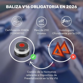 Señalización Baliza V16 Luz de Emergencia para Coche Homologada DGT con Tarjeta SIM Movistar Incluida y Activada Pack V-16,