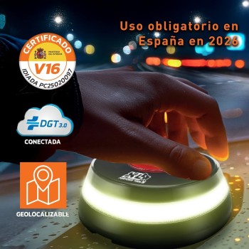 Pack 2 - Baliza V16 Homologada, Conectada con DGT 3.0 Y Geolocalizada, Luz de Emergencia Obligatoria en Enero 2026, con SIM