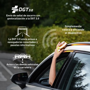 Pack 2 - Baliza V16 Homologada, Conectada con DGT 3.0 Y Geolocalizada, Luz de Emergencia Obligatoria en Enero 2026, con SIM