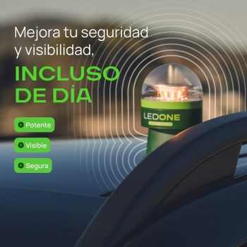 LEDONE Connected - Baliza V16 Obligatoria DGT en 2026. Homologada y con Geolocalizador con SIM Telefónica y Datos Gratis hasta