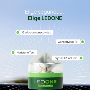 LEDONE Connected - Baliza V16 Obligatoria DGT en 2026. Homologada y con Geolocalizador con SIM Telefónica y Datos Gratis hasta