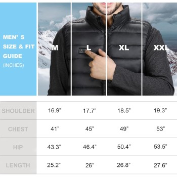 Loowoko Chaleco calefactable hombre con bateria 10000mah, chaqueta calefactable sin mangas ligera, 3 niveles de calor + 4 zonas,