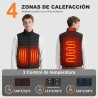 Chaleco Calefactable Hombre, Chaqueta Calefactable Hombre con Batería de 10000 mAh, Chaleco Termico Eléctrico Ligero con 4 Zonas