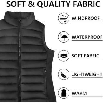 Chaleco Calefactable Hombre, Chaqueta Calefactable Hombre con Batería de 10000 mAh, Chaleco Termico Eléctrico Ligero con 4 Zonas