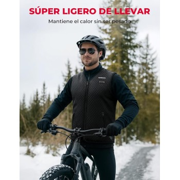 KEMIMOTO Chalecos Calefactable, Chalecos Calefactables Hombres 6 Zonas de Calor con Función de Luces Apagadas, Tela de Buceopara