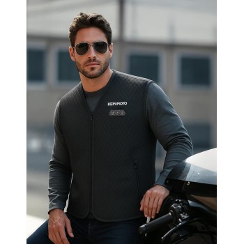 KEMIMOTO Chalecos Calefactable, Chalecos Calefactables Hombres 6 Zonas de Calor con Función de Luces Apagadas, Tela de Buceopara