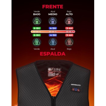 KEMIMOTO Chalecos Calefactable, Chalecos Calefactables Hombres 6 Zonas de Calor con Función de Luces Apagadas, Tela de Buceopara