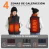 Chaleco Calefactable Mujer, Chaqueta Calefactable Mujer con Batería de 10000 mAh, Chaleco Termico Eléctrico Ligero con 4 Zonas
