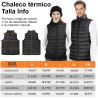 Chaleco Calefactable Mujer, Chaqueta Calefactable Mujer con Batería de 10000 mAh, Chaleco Termico Eléctrico Ligero con 4 Zonas