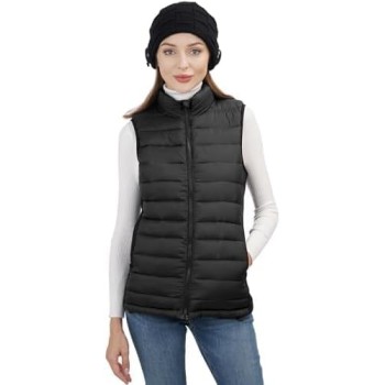 Chaleco Calefactable Mujer, Chaqueta Calefactable Mujer con Batería de 10000 mAh, Chaleco Termico Eléctrico Ligero con 4 Zonas
