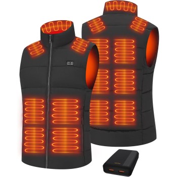 Chaleco Calefactable Hombre Mujer con Batería 20000mAh Chaqueta Calefactable con 15 Zonas de Calor y 3 Niveles Ajustables