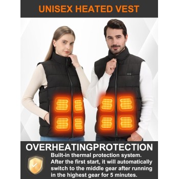 Chaleco Calefactable Hombre Mujer con Batería 20000mAh Chaqueta Calefactable con 15 Zonas de Calor y 3 Niveles Ajustables