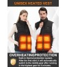 Chaleco Calefactable Hombre Mujer con Batería 20000mAh Chaqueta Calefactable con 15 Zonas de Calor y 3 Niveles Ajustables