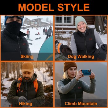 Chaleco Calefactable Hombre Mujer con Batería 20000mAh Chaqueta Calefactable con 15 Zonas de Calor y 3 Niveles Ajustables