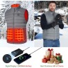 Telguua Chaleco Calefactable con Banco de Energía 12000mAh 5V, Chaleco Calefactor Hombre, Chalecos Térmico Recargable, Con 4