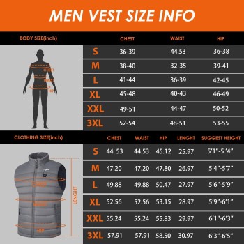 Telguua Chaleco Calefactable con Banco de Energía 12000mAh 5V, Chaleco Calefactor Hombre, Chalecos Térmico Recargable, Con 4
