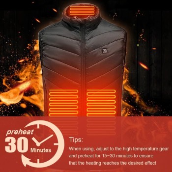 Chaleco Calefactable Hombre/Mujer, Ropa Calefactable USB, Chaquetas con Calefaccion Moto, Eléctrico Chaleco Calefactor