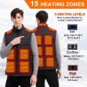 Amiable Chaleco Calefactable Hombre, Chaqueta Calefactable Hombre con 15 Zonas, Chaleco Termico Electrico con batería recargable