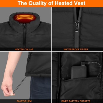 Amiable Chaleco Calefactable Hombre, Chaqueta Calefactable Hombre con 15 Zonas, Chaleco Termico Electrico con batería recargable