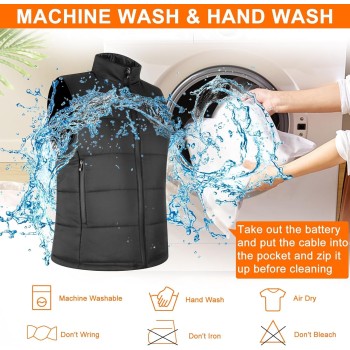 Amiable Chaleco Calefactable Hombre, Chaqueta Calefactable Hombre con 15 Zonas, Chaleco Termico Electrico con batería recargable