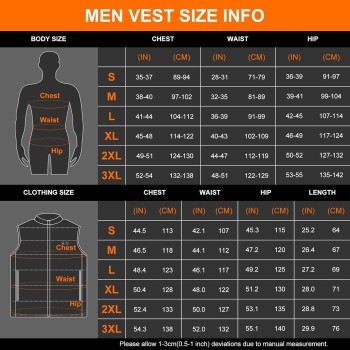 Amiable Chaleco Calefactable Hombre, Chaqueta Calefactable Hombre con 15 Zonas, Chaleco Termico Electrico con batería recargable