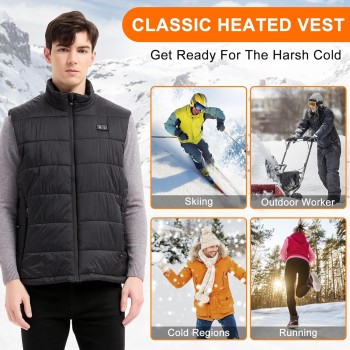 Amiable Chaleco Calefactable Hombre, Chaqueta Calefactable Hombre con 15 Zonas, Chaleco Termico Electrico con batería recargable