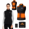 Chaleco Calefactable de Forro Polar para Mujer con Batería 7.4V 12000mAh, 8 Zonas de Calefacción, Chaleco Calefactable con 3