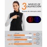 Chaleco Calefactable de Forro Polar para Mujer con Batería 7.4V 12000mAh, 8 Zonas de Calefacción, Chaleco Calefactable con 3