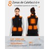 Chaleco Calefactable de Forro Polar para Mujer con Batería 7.4V 12000mAh, 8 Zonas de Calefacción, Chaleco Calefactable con 3