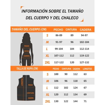 Chaleco Calefactable de Forro Polar para Mujer con Batería 7.4V 12000mAh, 8 Zonas de Calefacción, Chaleco Calefactable con 3