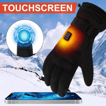 Svpro Guantes de Invierno con batería Recargable, Guantes artríticos térmicos Impermeables para Hombres
