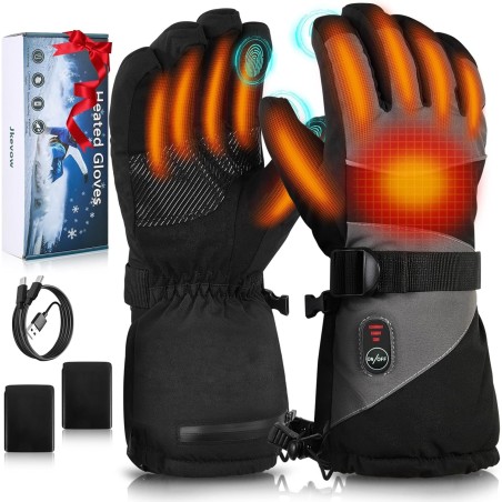 Guantes Calefactables, batería Recargable de 5V 5000 mAh, 3 Niveles de Calentamiento,Guantes Calefactores eléctricos